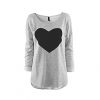 Heart Print Long Sleeve Casual Top - The Style Basket